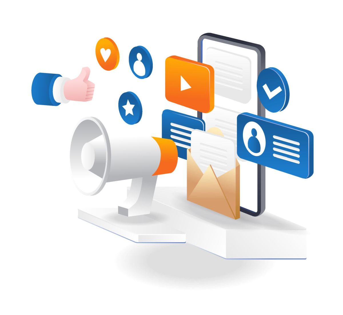 Social media marketing digital technology Central communication hub